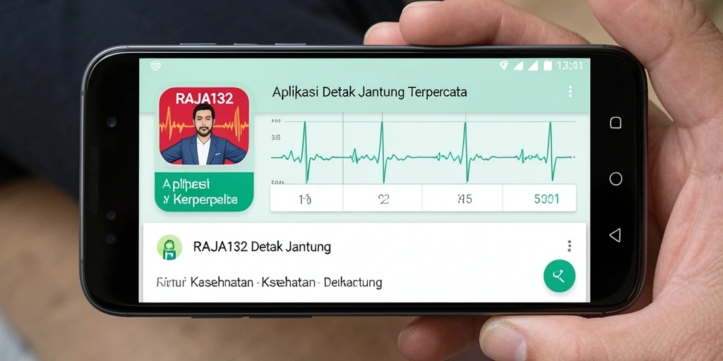 Antarmuka RAJA132 yang menarik dan informatif untuk memantau detak jantung.