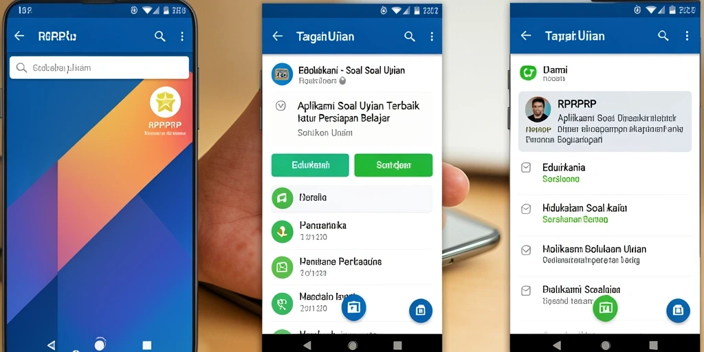 Antarmuka RPRPRP menunjukkan soal ujian interaktif dan analisis belajar.