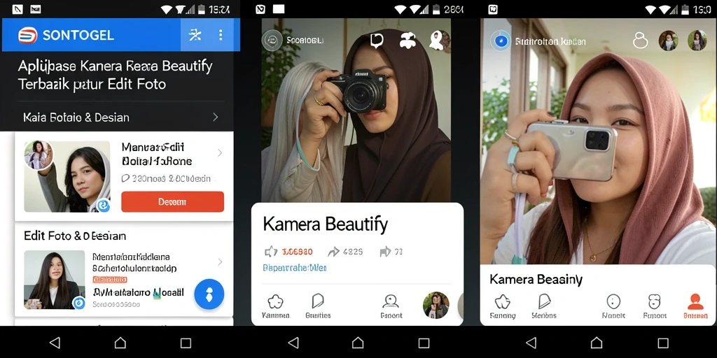 Antarmuka pengguna SONTOGEL yang modern dan menarik untuk edit foto.