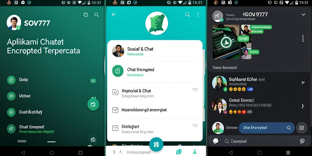 Antarmuka SOV777 dengan fitur chat yang aman dan modern.