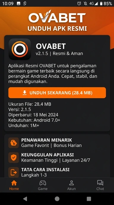 Panduan Unduh dan Instal APK ovabet di Android